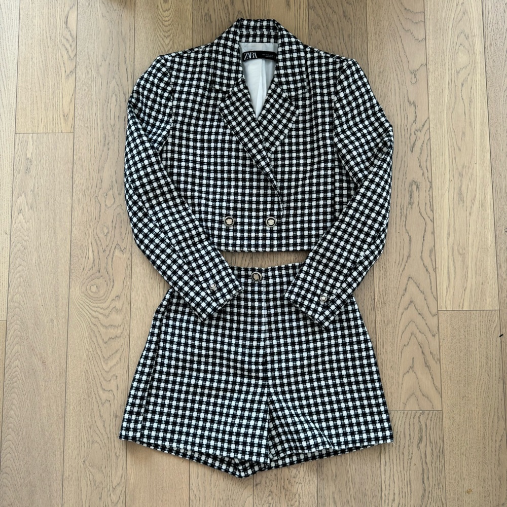 Zara Cropped Blazer and Shorts Set